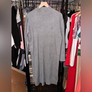 a new day Gray Mock Neck Midi Sweater Dress